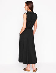 Boden Aria Broderie Trim Midi Dress - Black