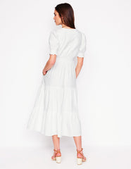 Boden Anna Double Cloth Midi Dress - White