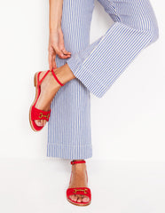 Boden Iris Snaffle Flat Sandals - Post Box Red