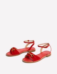 Boden Iris Snaffle Flat Sandals - Post Box Red