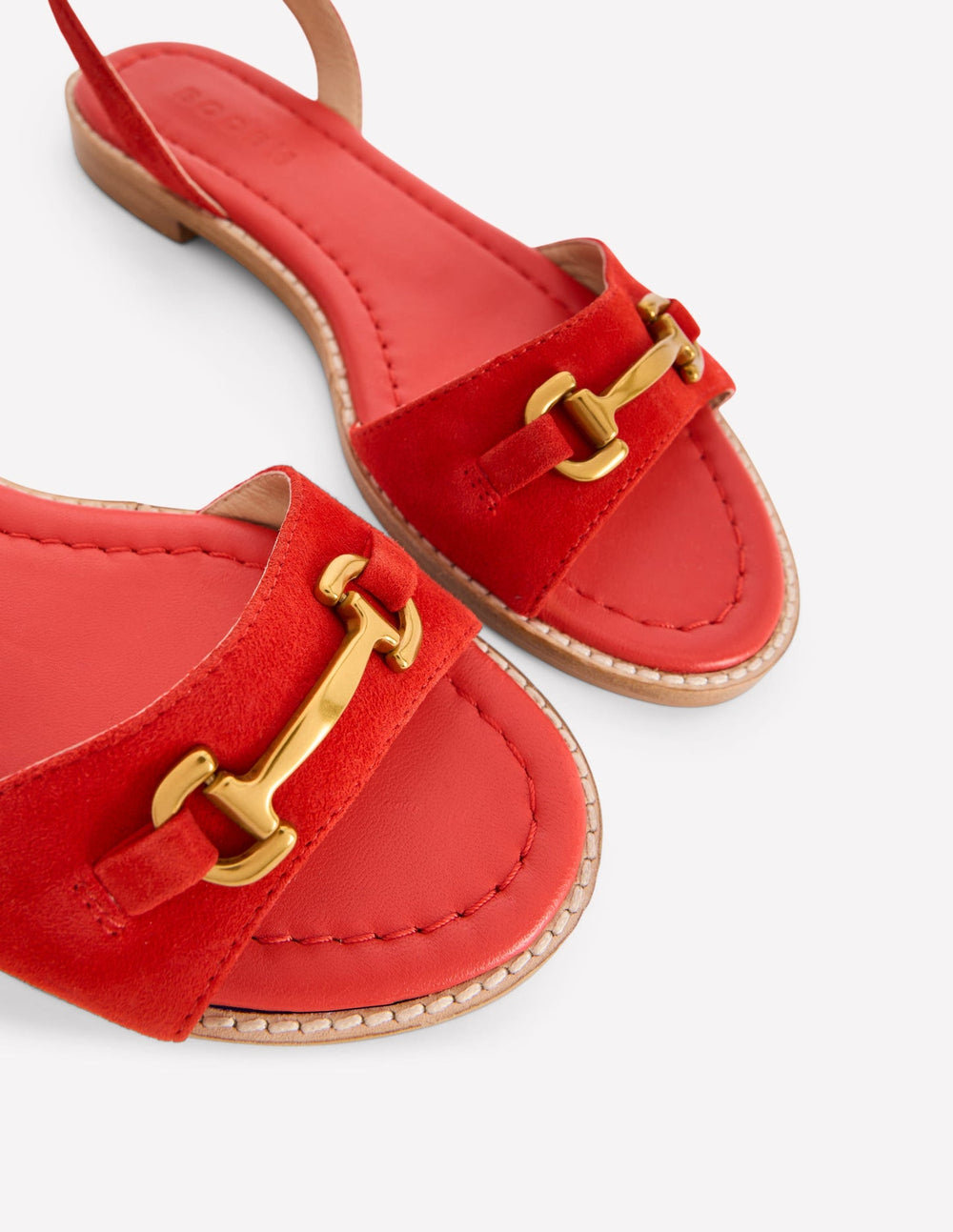 Boden Iris Snaffle Flat Sandals - Post Box Red