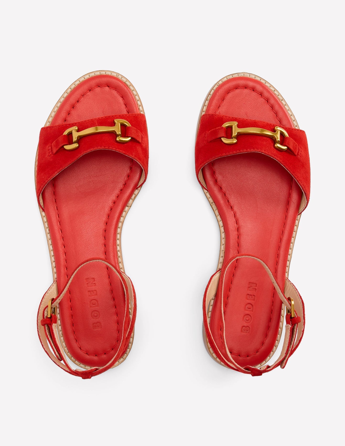 Boden Iris Snaffle Flat Sandals - Post Box Red