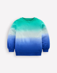 Boden Tie Dye Sweatshirt - Bright Blue/ Aquamarine Blue
