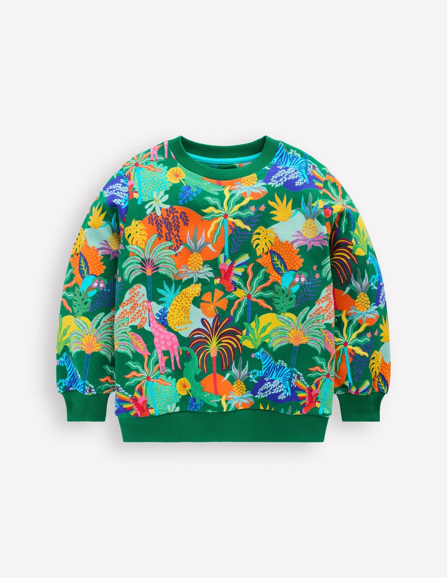 Boden Printed Sweatshirt - Green Multi Jungle