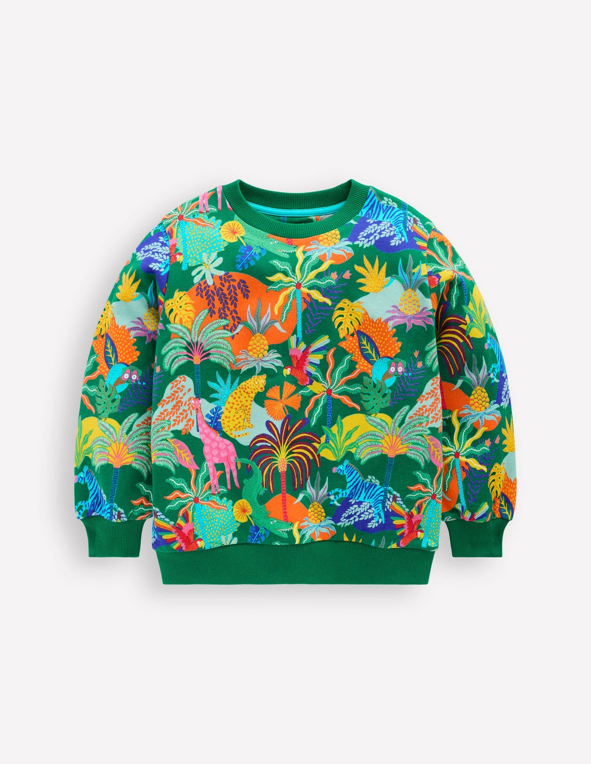 Boden Printed Sweatshirt - Green Multi Jungle