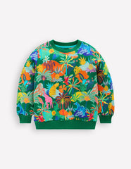 Boden Printed Sweatshirt - Green Multi Jungle