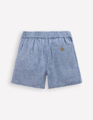 Boden Cotton Linen Shorts - Chambray