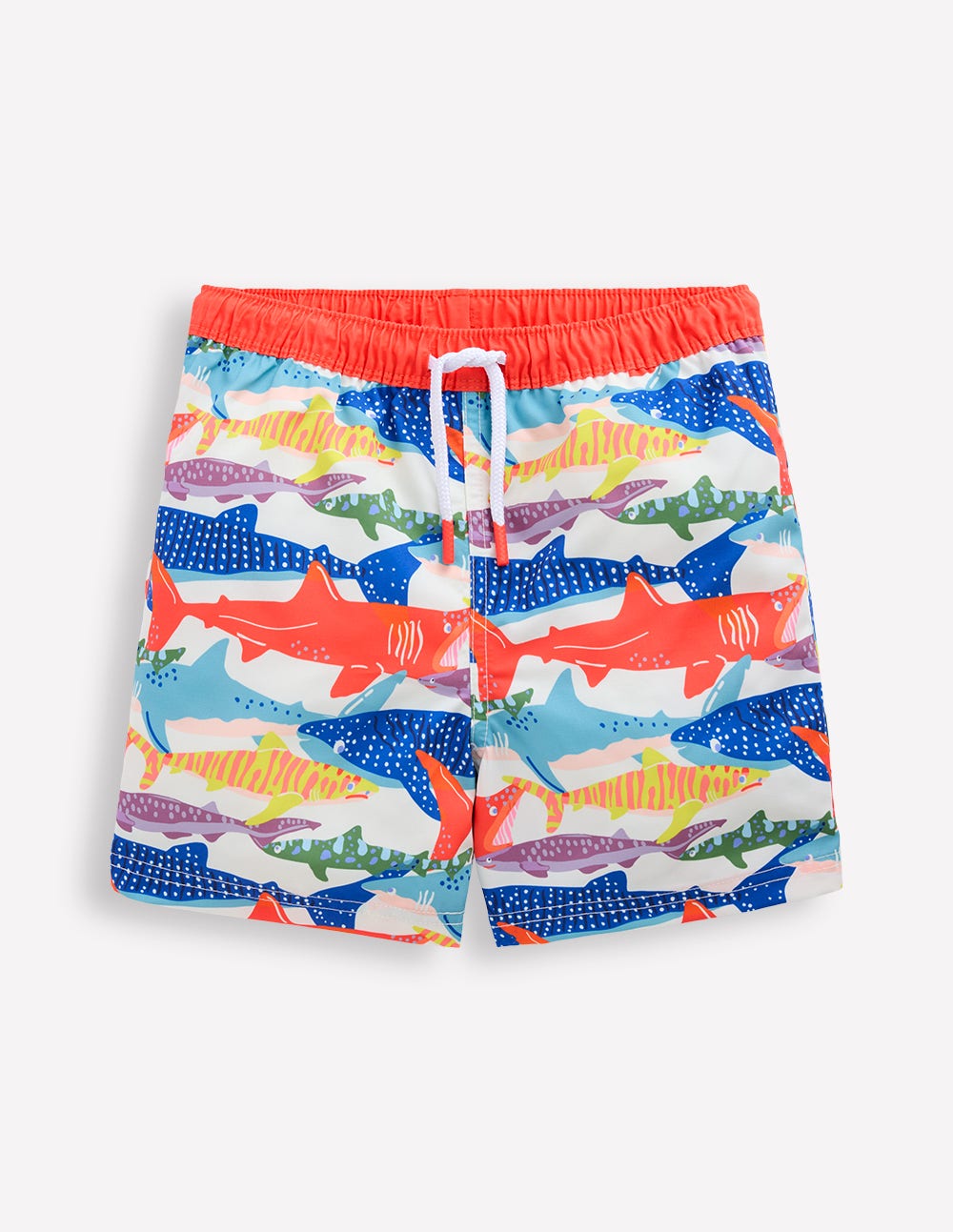 Boden Swim Shorts - Ivory Riso Shark