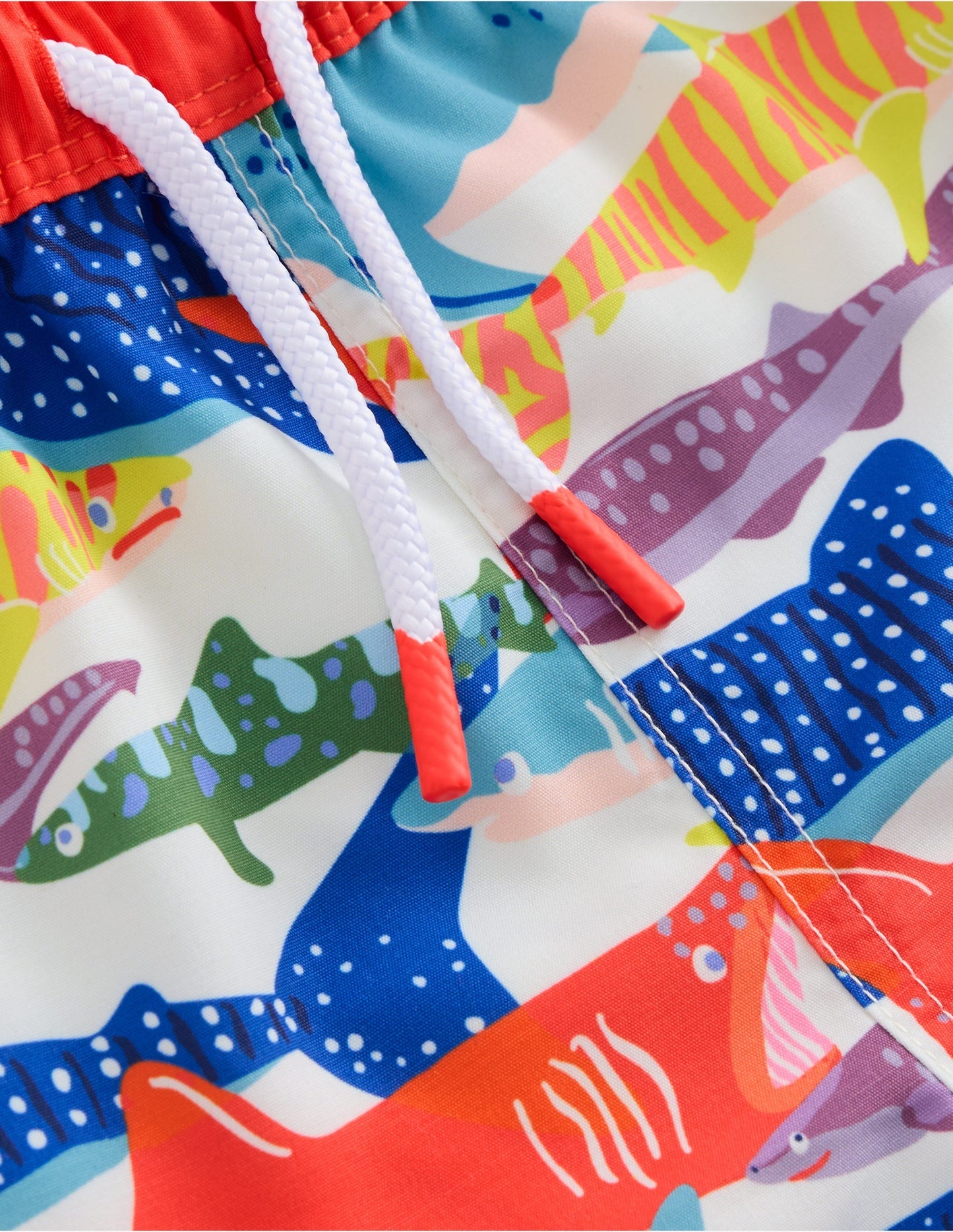 Boden Swim Shorts - Ivory Riso Shark