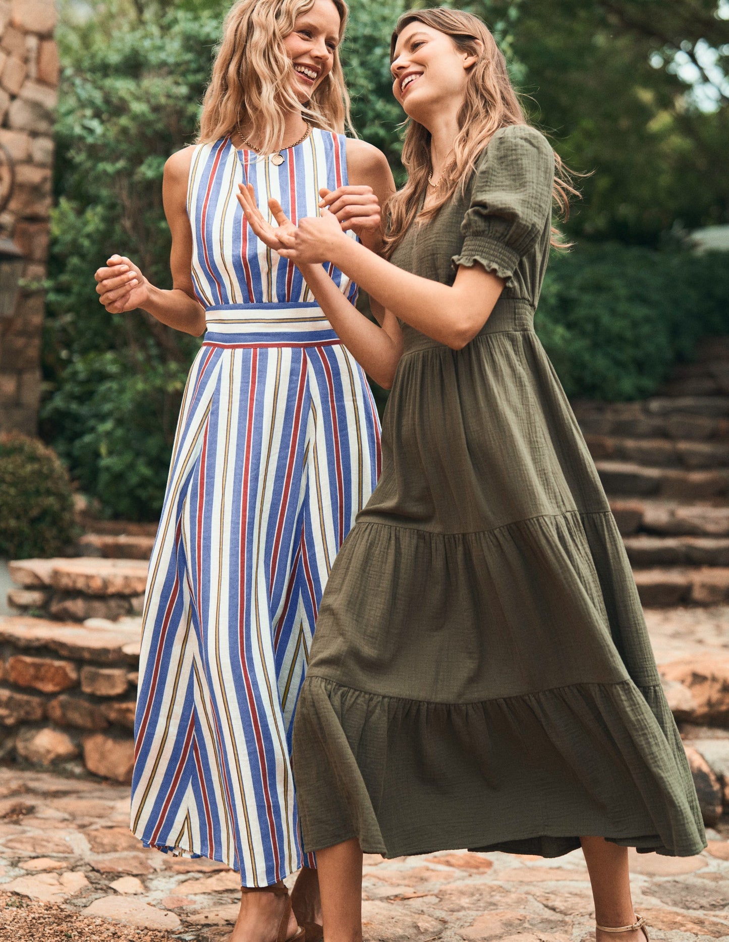 Boden Anna Double Cloth Midi Dress - Woodland Green