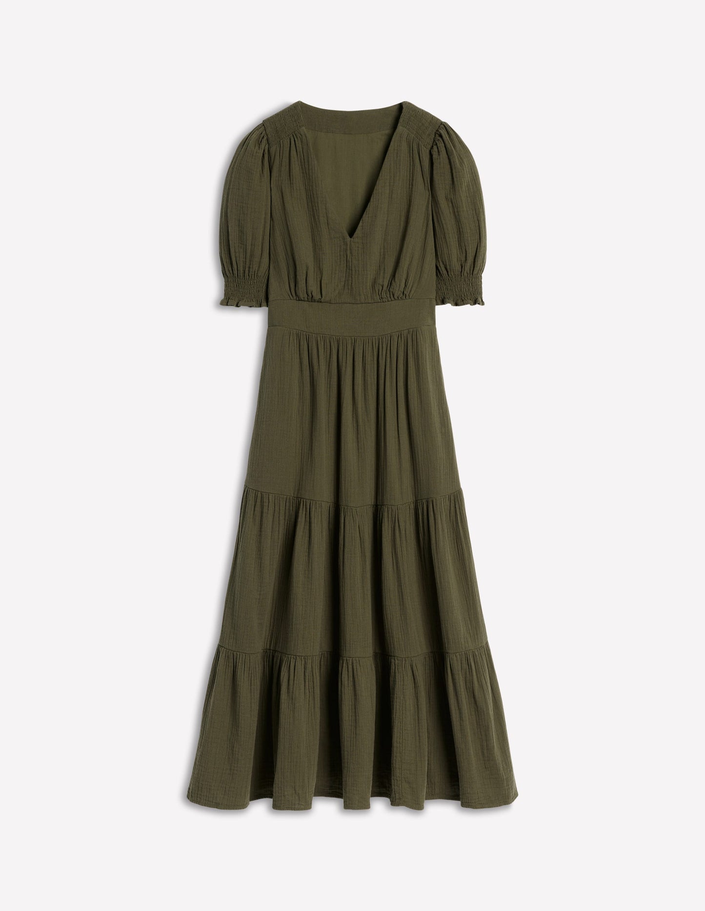 Boden Anna Double Cloth Midi Dress - Woodland Green