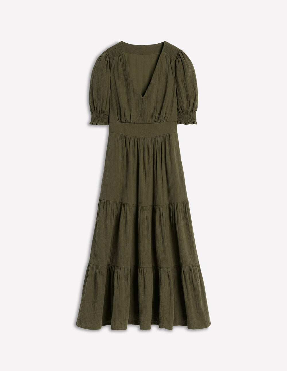 Boden Anna Double Cloth Midi Dress - Woodland Green