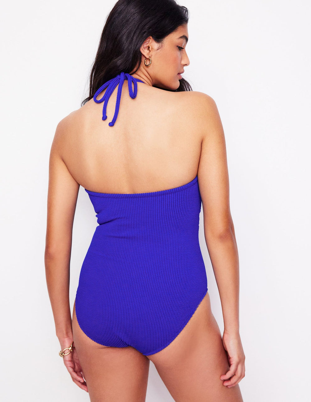 Boden Crinkle Texture Swimsuit - Cobalt
