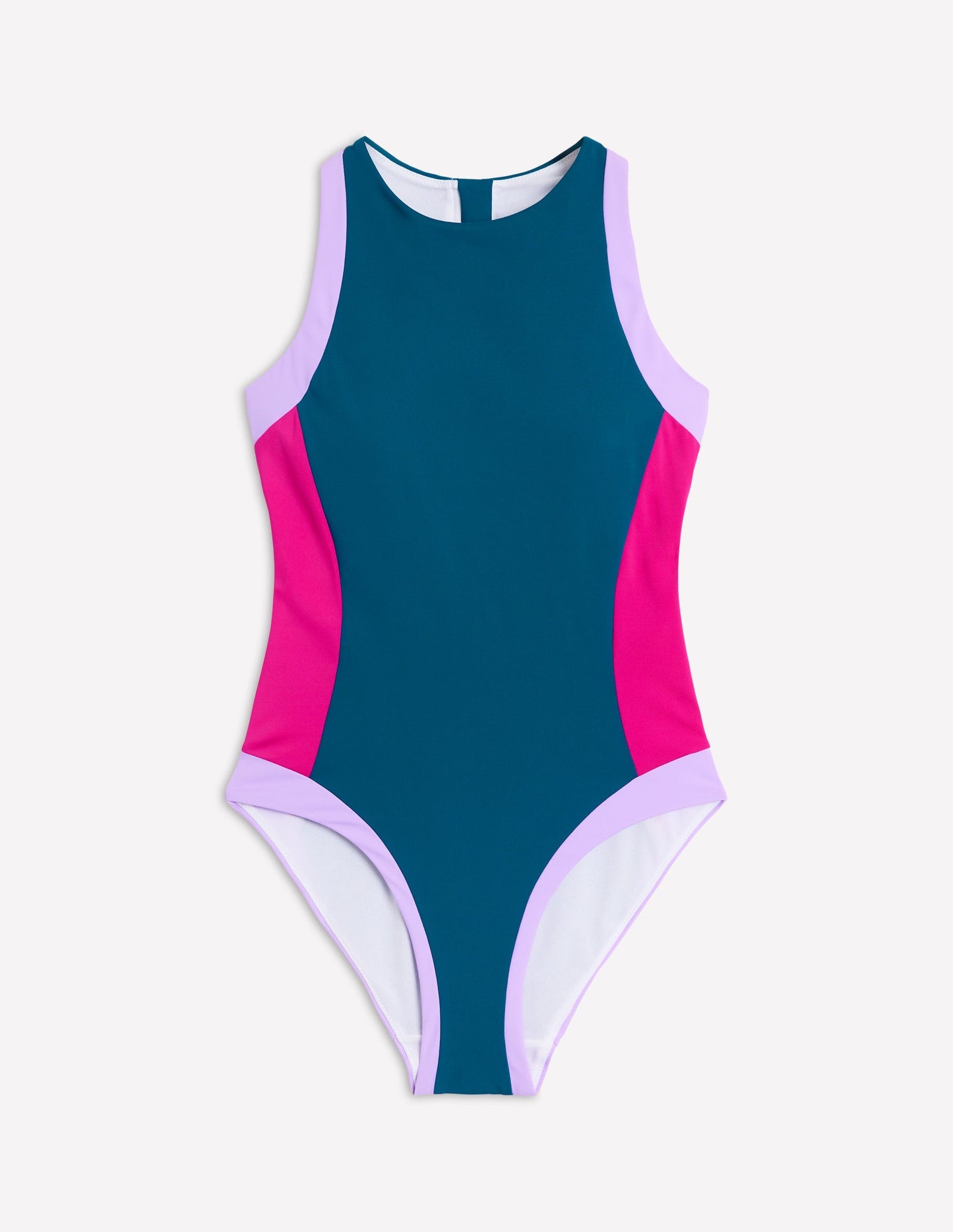 Boden Sporty Zip Back Swimsuit - Oceanside Blue