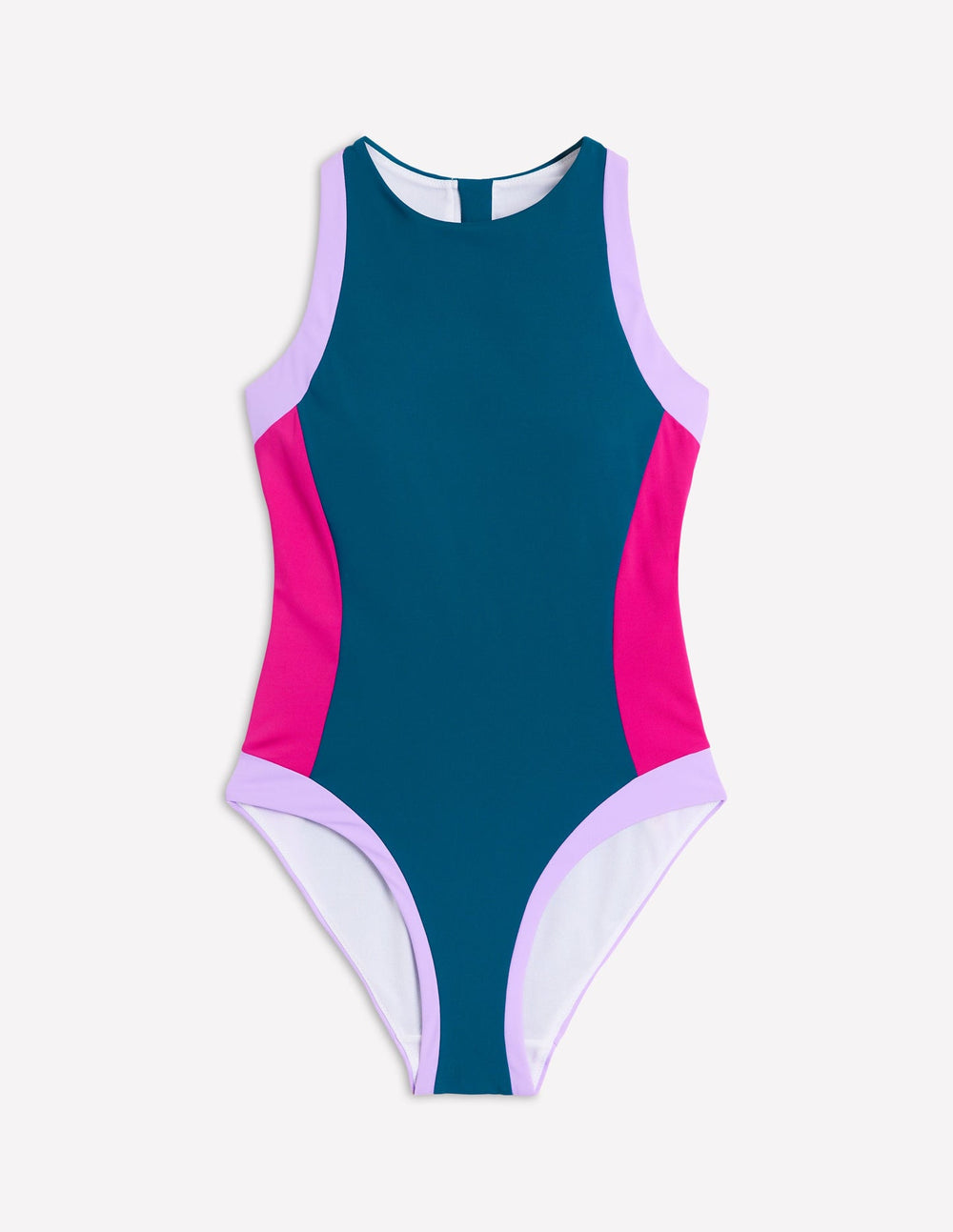 Boden Sporty Zip Back Swimsuit - Oceanside Blue