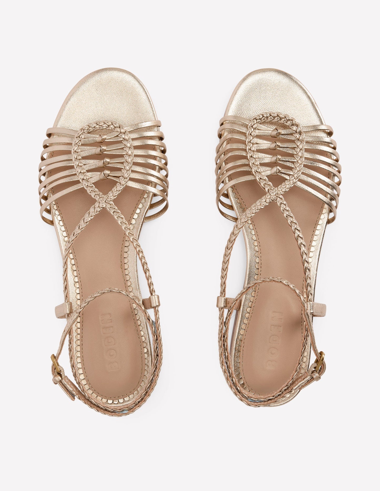 Boden Multi Strap Flat Sandal - Gold