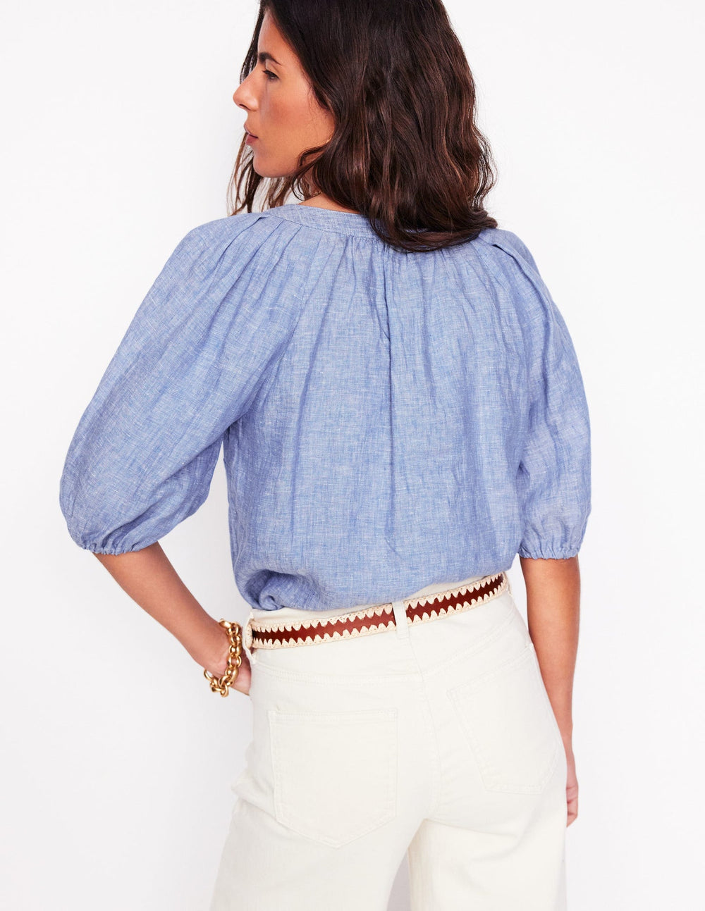 Boden Brooke Linen Top - Chambray
