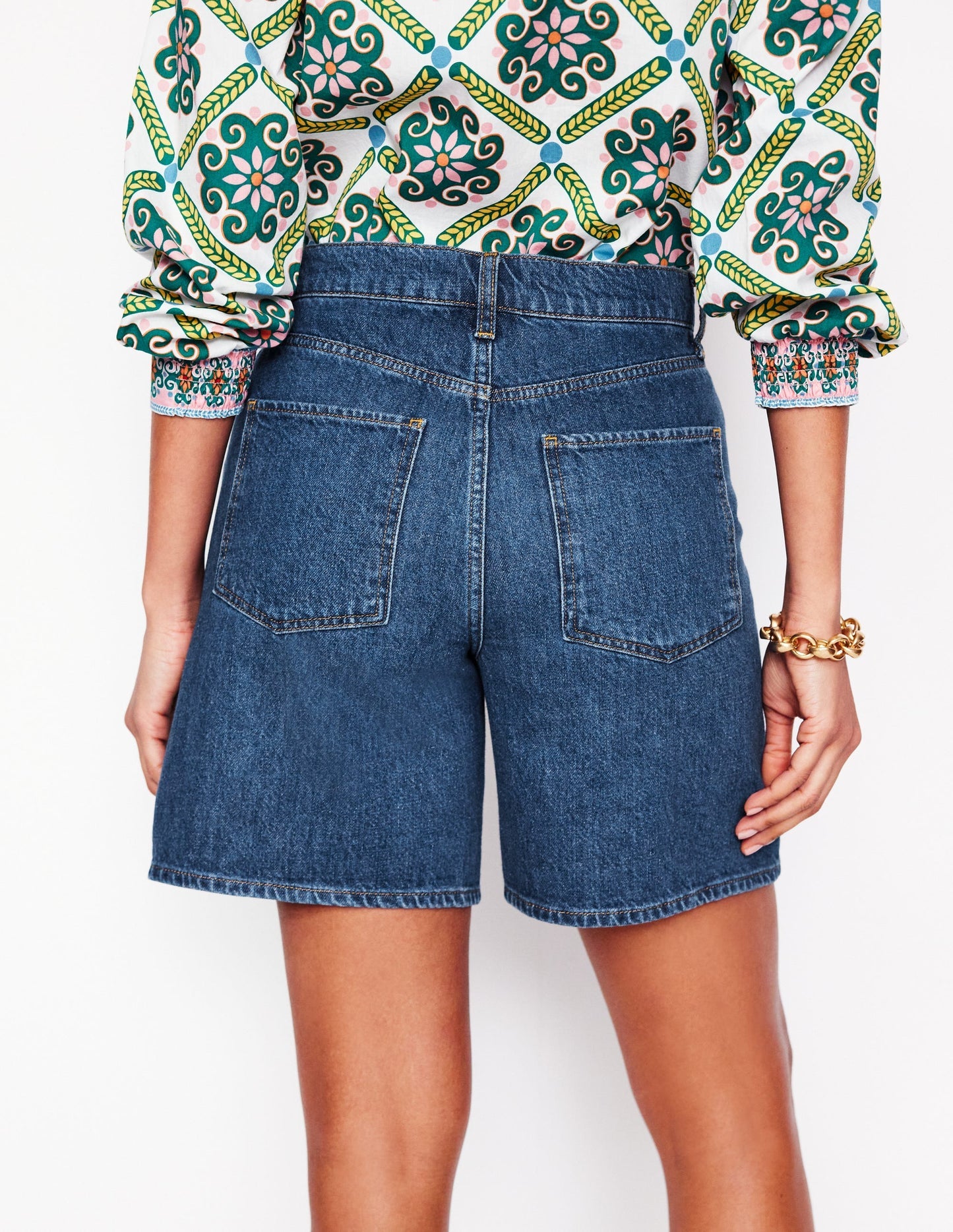 Boden Mid Thigh Denim Shorts - Mid Vintage