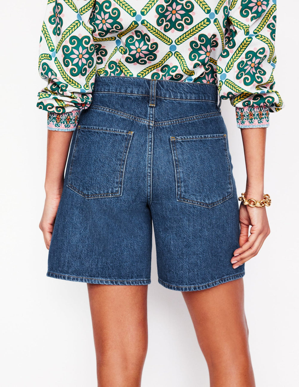 Boden Mid Thigh Denim Shorts - Mid Vintage