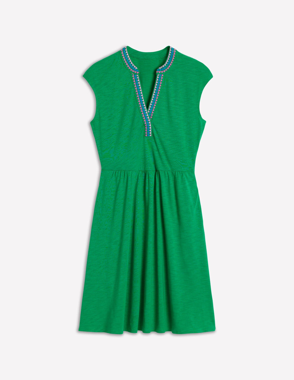 Boden Chloe Embroidered Short Dress - Rich Emerald
