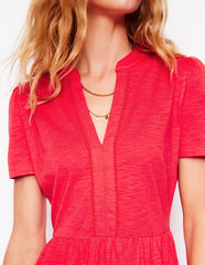 Boden Naomi Short Sleeve Dress - Strawberry Tart Red