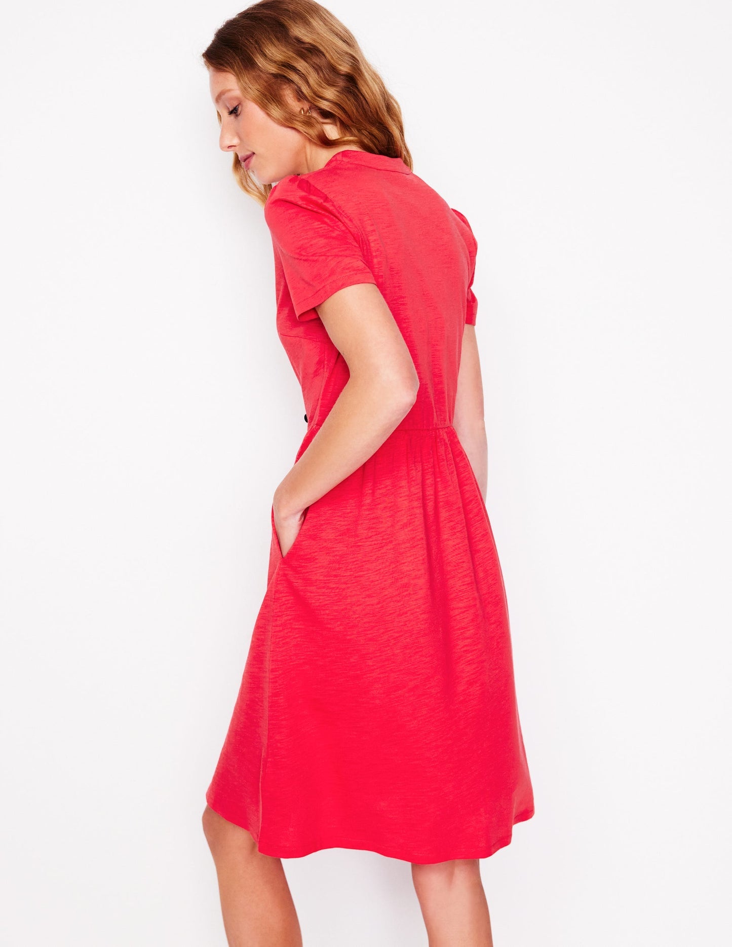 Boden Naomi Short Sleeve Dress - Strawberry Tart Red