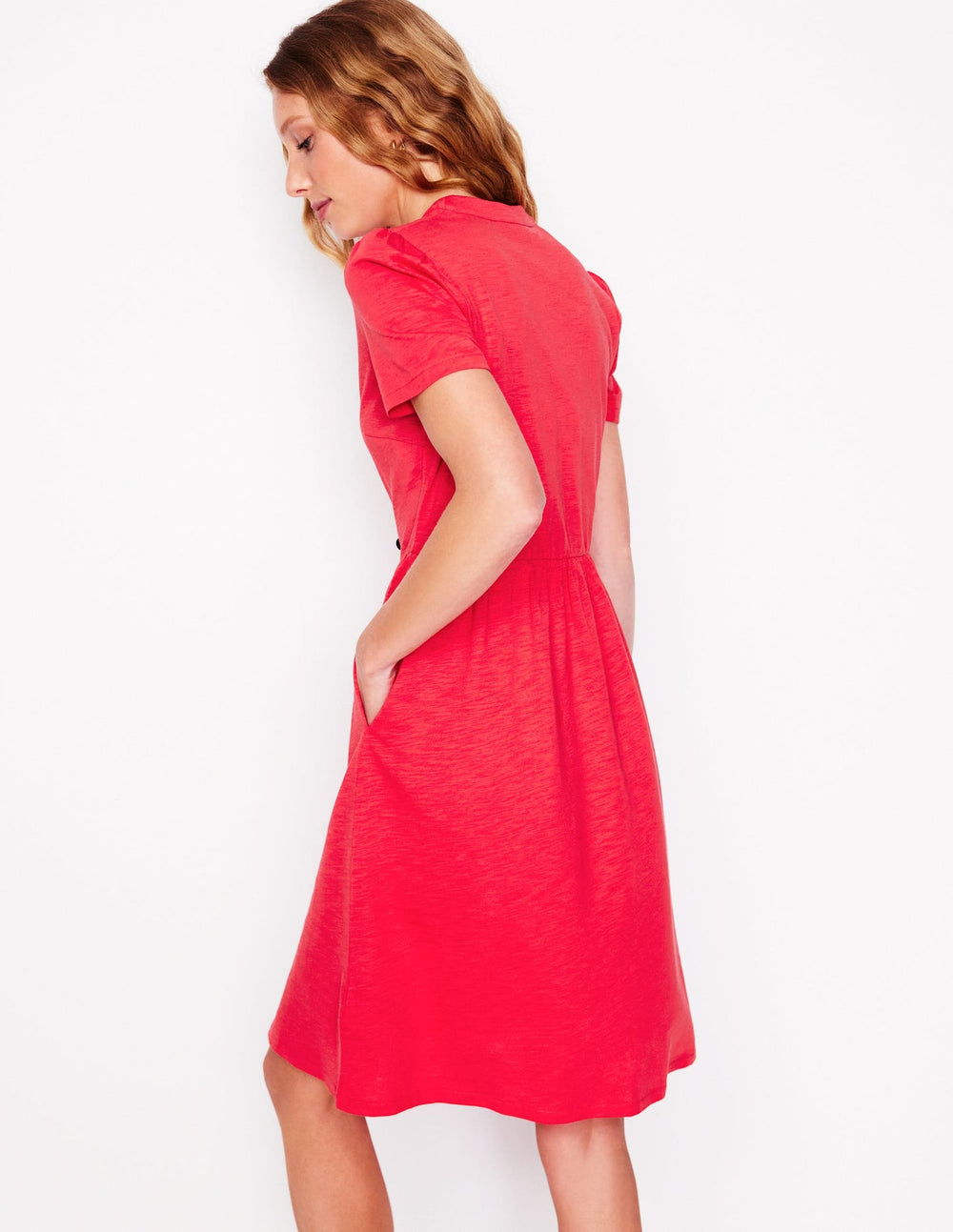 Boden Naomi Short Sleeve Dress - Strawberry Tart Red