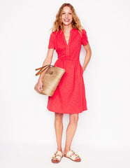 Boden Naomi Short Sleeve Dress - Strawberry Tart Red