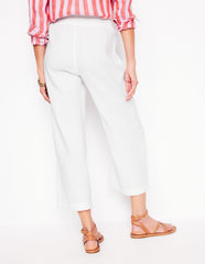 Boden Cropped Double Cloth Pants - White