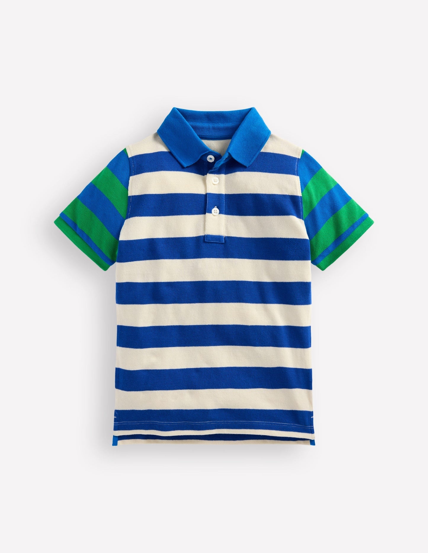 Boden Piqué Polo Shirt - Sapling Green/ Kingfisher Blue