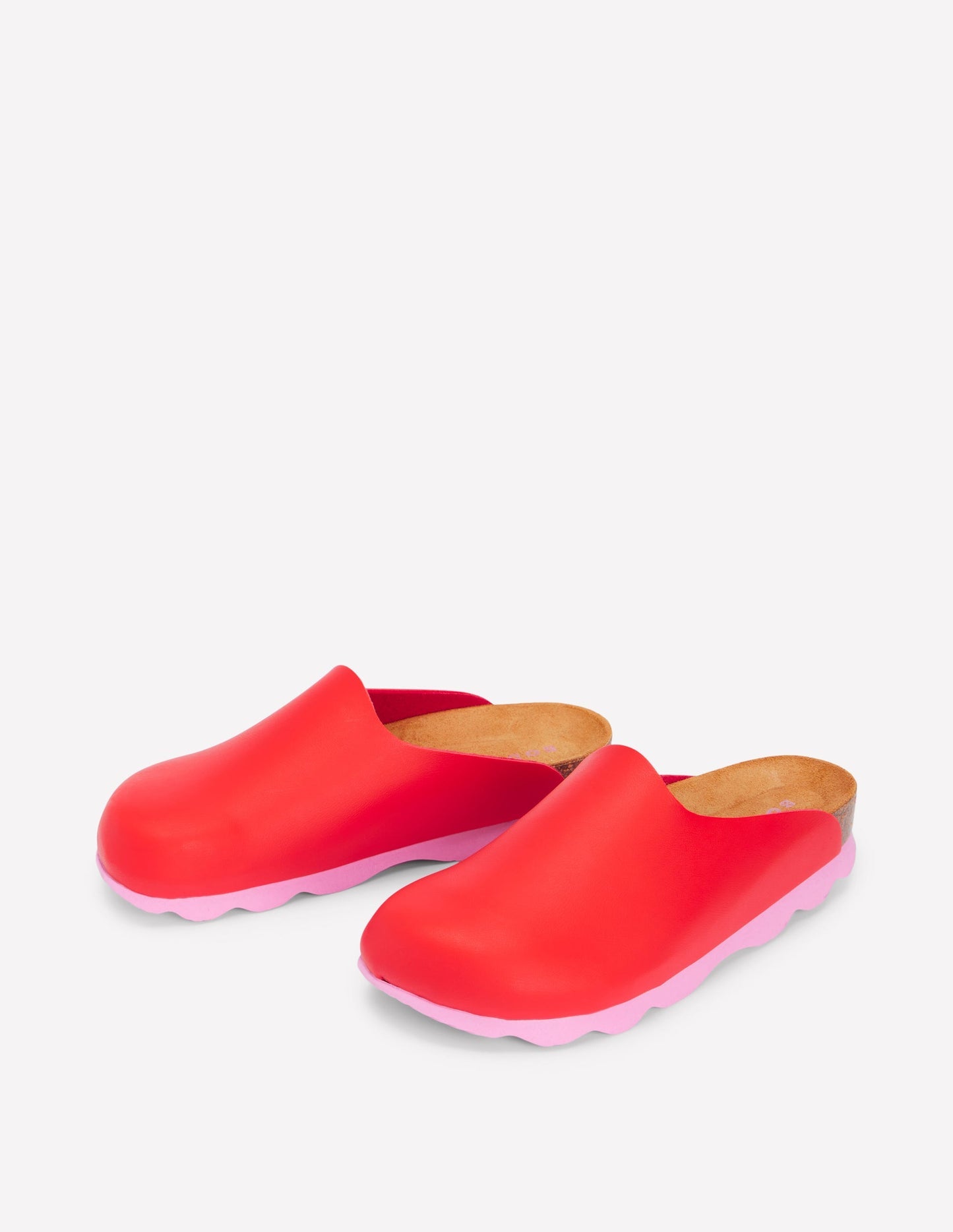 Boden Lyla Colour Block Clogs - Post Box Red/Soft Pink
