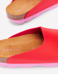 Boden Lyla Colour Block Clogs - Post Box Red/Soft Pink