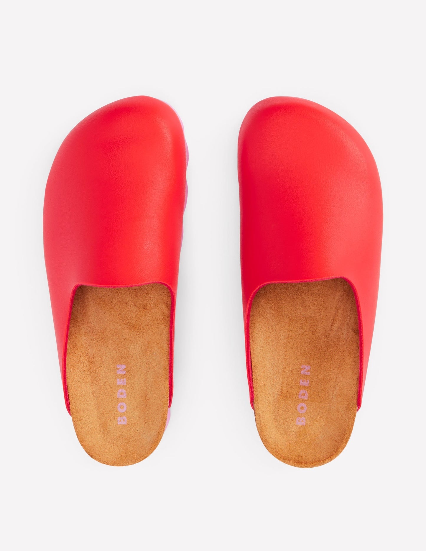 Boden Lyla Colour Block Clogs - Post Box Red/Soft Pink