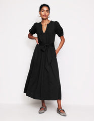 Boden Sofia Trim Jersey Midi Dress - Black