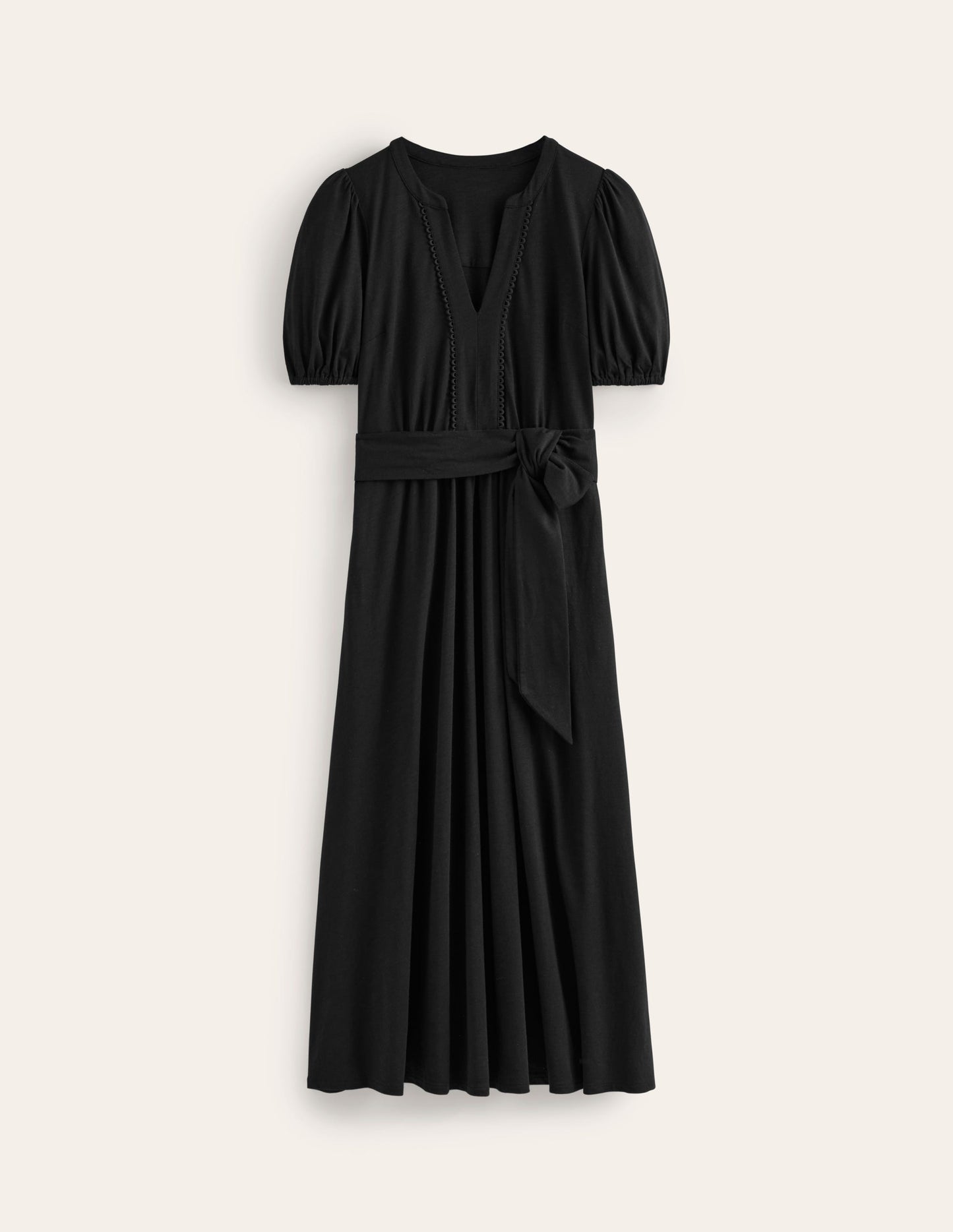 Boden Sofia Trim Jersey Midi Dress - Black