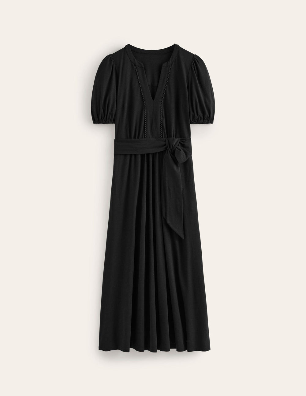 Boden Sofia Trim Jersey Midi Dress - Black