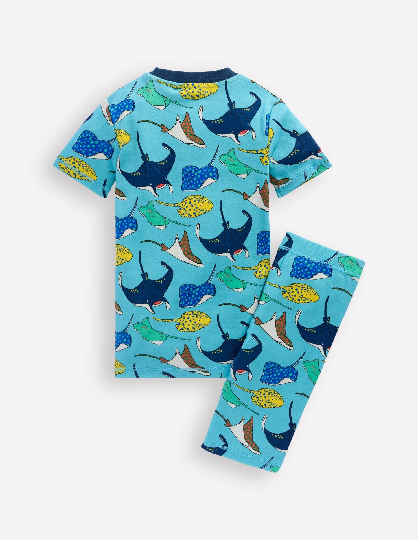 Boden Snug Short John Pajamas - Caribbean Blue Rays