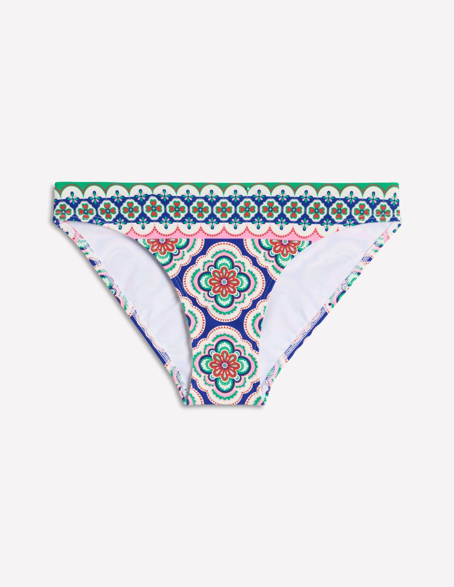 Boden Porto Bikini Bottoms - Bright Blue, Botanic Blush
