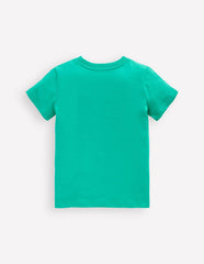 Boden Short Sleeve Riso T-shirt - Aquamarine Blue Jungle Animals
