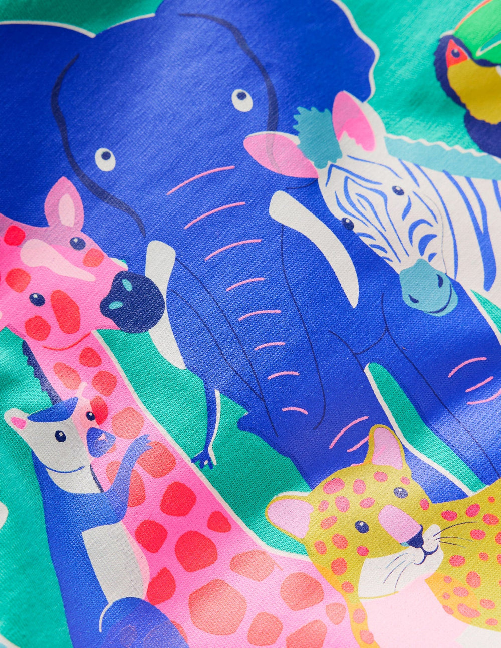 Boden Short Sleeve Riso T-shirt - Aquamarine Blue Jungle Animals