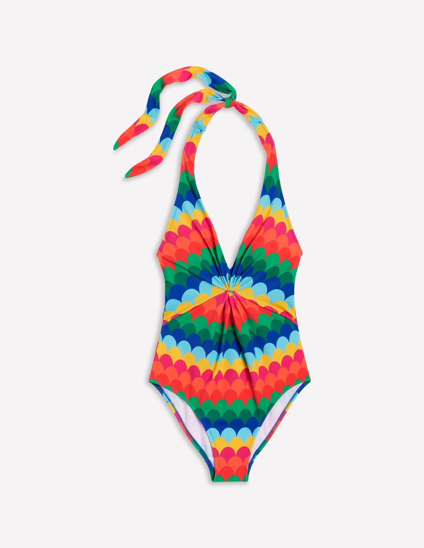 Boden Ruched Loop Swimsuit - Multi, Scallop Stripe