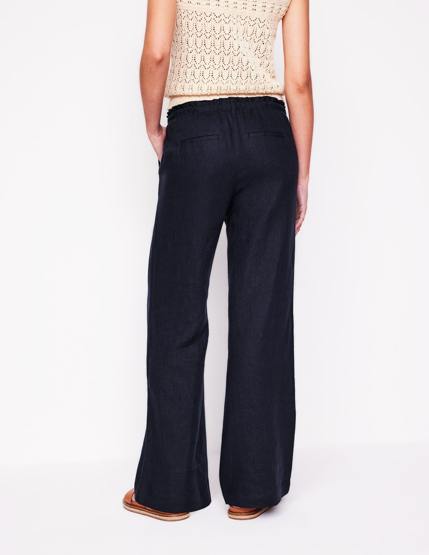 Boden Islington Linen Pants - Navy