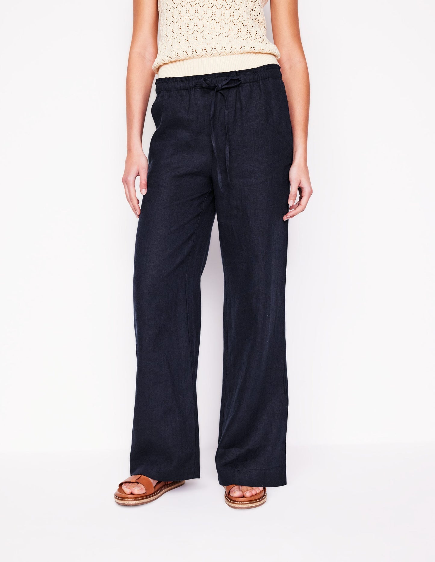 Boden Islington Linen Pants - Navy