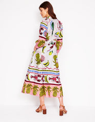 Boden Clara Linen Blend Shirt Dress - Multi, Tropical Bonanza