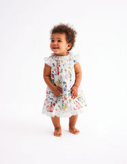 Boden Broderie Ruffle Dress - Coconut Milk Fairies