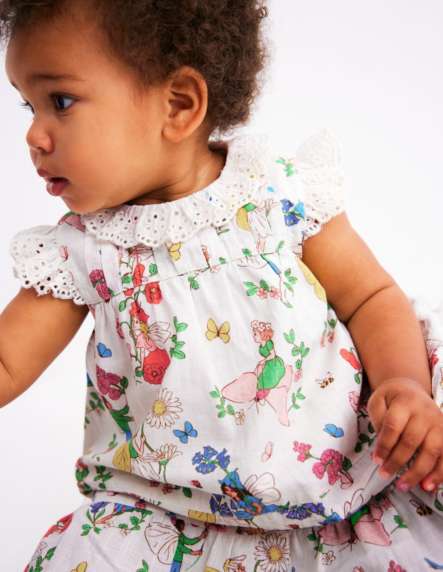 Boden Broderie Ruffle Dress - Coconut Milk Fairies