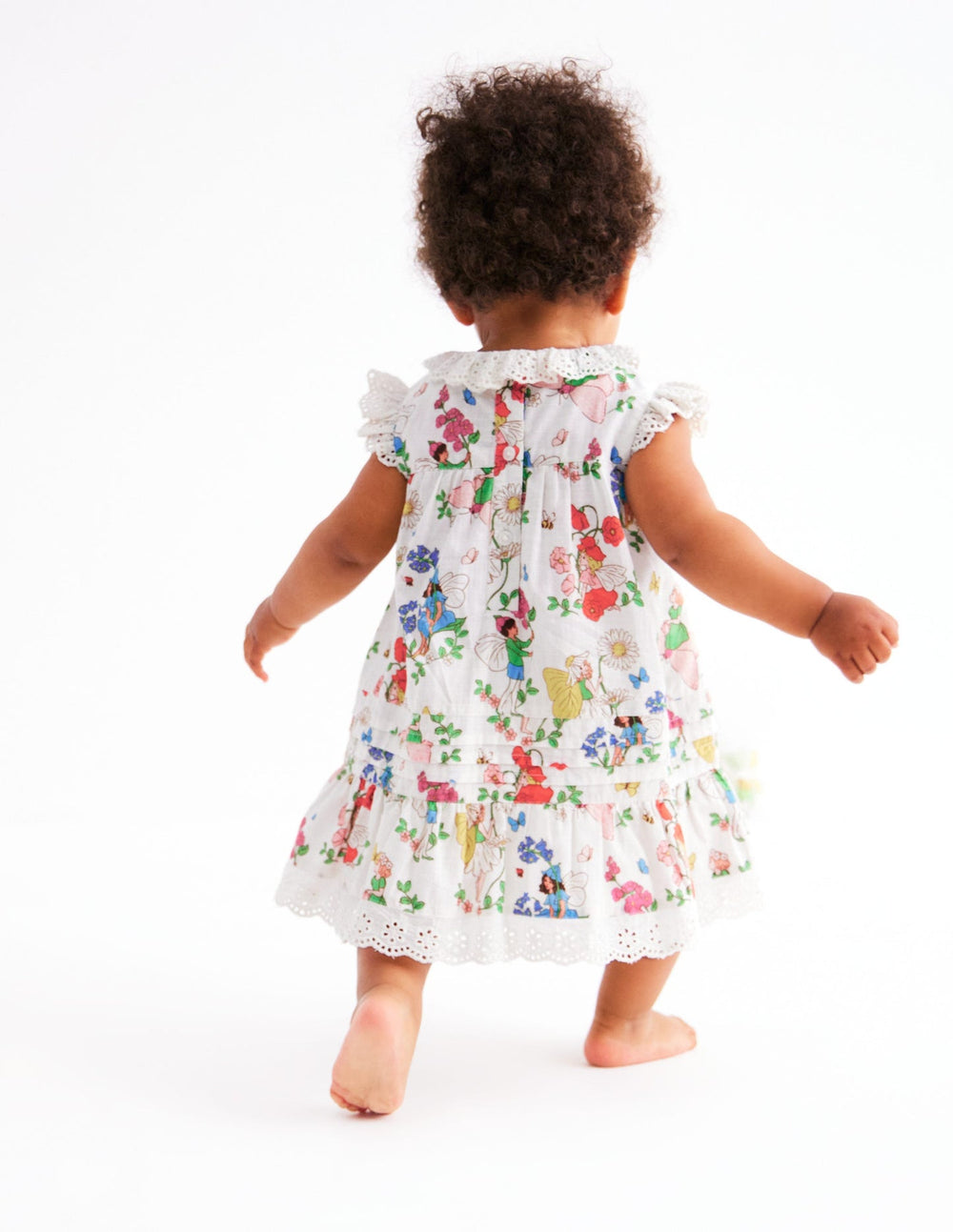 Boden Broderie Ruffle Dress - Coconut Milk Fairies