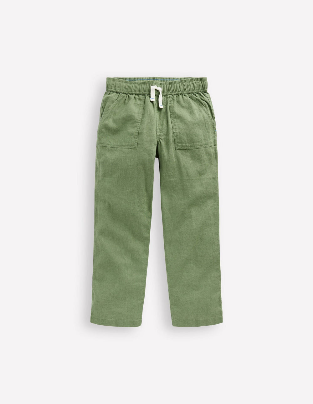 Boden Cotton Linen Pull - On Pants - Newt Green