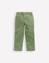 Boden Cotton Linen Pull - On Pants - Newt Green