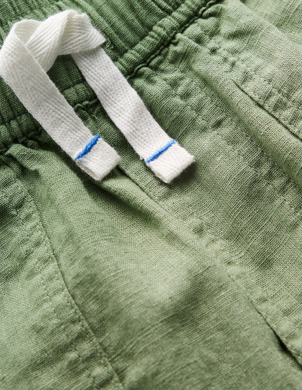 Boden Cotton Linen Pull - On Pants - Newt Green